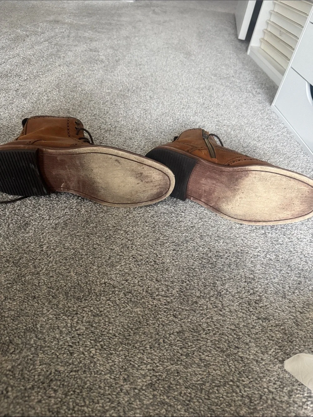 Richmond Tan Brown Wingtip Lace-Up Leather Boots